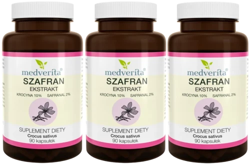 3 x Szafran ekstrakt 90 kapsułek, Medverita.webp