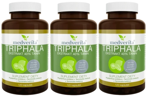 3 x Triphala 300 mg 120 kapsułek, Medverita.webp