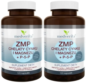 2 x ZMP chelaty Zn i Mg + P-5-P 120 kapsułek, Medverita