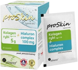 Kolagen rybi 5 g + Hialuron 100mg Complex  x 30 saszetek, Aliness