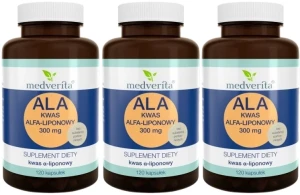 3 x ALA 300 mg 120 kapsułek, Medverita