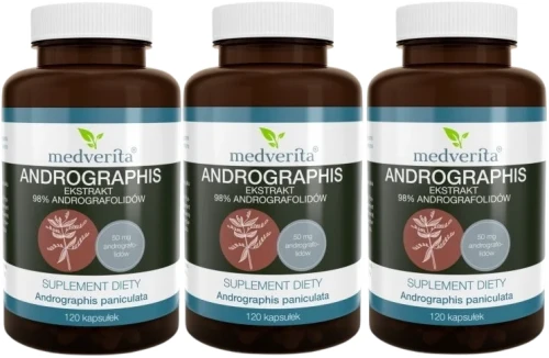 3 x Andrographis 120 kapsułek, Medverita.webp