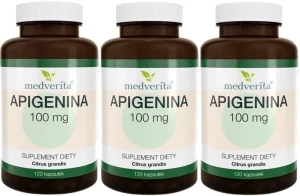 3 x Apigenina 100 mg 120 kapsułek, Medverita