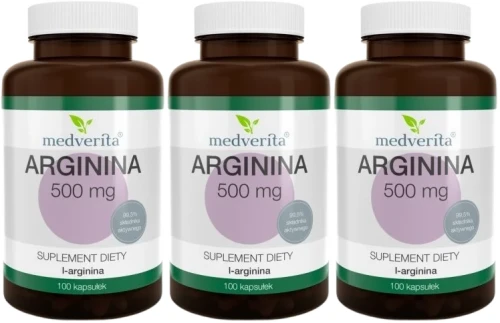 3 x Arginina 500 mg 100 kapsułek, Medverita.webp