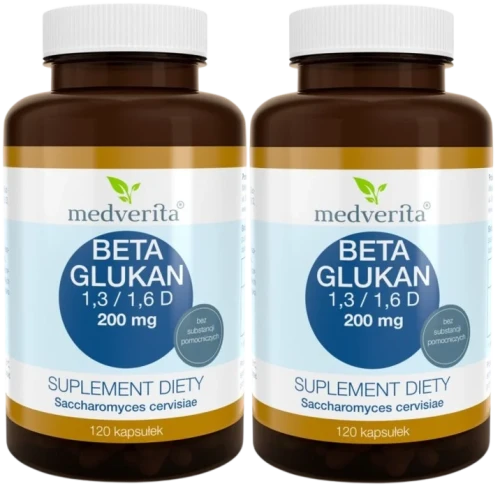 2 x Beta Glukan 200 mg 120 kapsułek, Medverita.webp