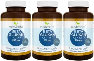 3 x Beta Glukan 200 mg 120 kapsułek, Medverita