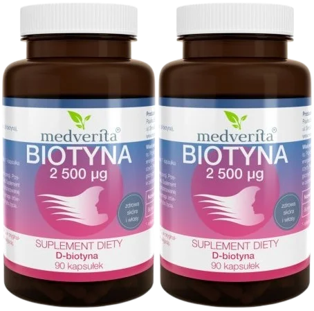 2 x Biotyna 2500 mcg 90 kapsułek, Medverita.webp