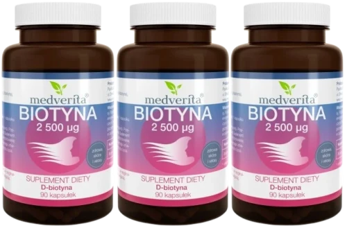 3 x Biotyna 2500 mcg 90 kapsułek, Medverita.webp