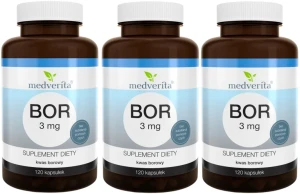 3 x BOR 3 mg Kwas Borowy 120 kapsułek, Medverita