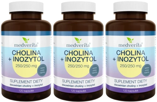 3 x Cholina + Inozytol 120 kapsułek, Medverita.webp