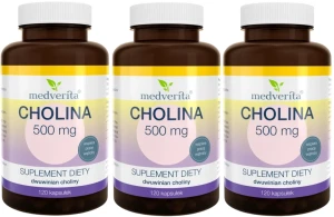 3 x Cholina 500 mg 120 kapsułek, Medverita