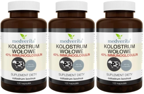 3 x Colostrum wołowe 400 mg 100 kapsułek, Medverita.webp