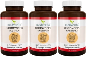 3 x Cordyceps 500 mg Maczużnik chiński 100 kapsułek, Medverita