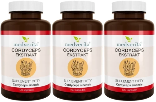 3 x Cordyceps 500 mg Maczużnik chiński 100 kapsułek, Medverita.webp