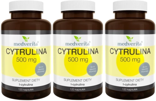 3 x Cytrulina 500 mg 120 kapsułek, Medverita.webp