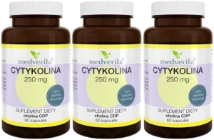 3 x Cytykolina 250 mg 60 kapsułek, Medverita