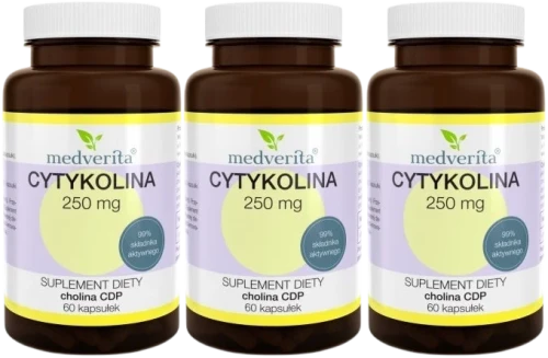 3 x Cytykolina 250 mg 60 kapsułek, Medverita.webp