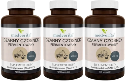 3 x Czarny Czosnek 120 kapsułek, Medverita.webp