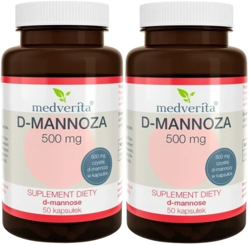 2 x D-mannoza 500 mg 50 kapsułek, Medverita.webp