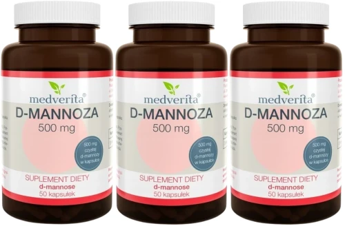 3 x D-mannoza 500 mg 50 kapsułek, Medverita.webp