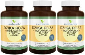 3 x Dzika róża + Rutyna 120 kapsułek, Medverita