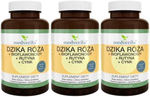 3 x Dzika róża + Rutyna 120 kapsułek, Medverita.webp