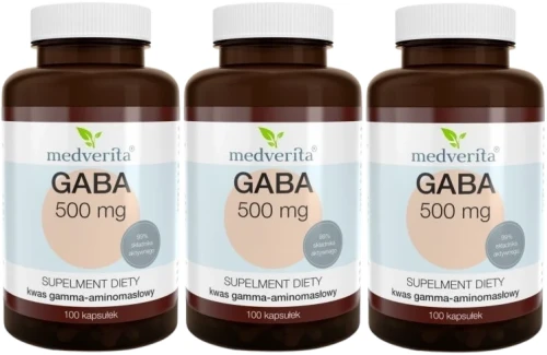 3 x GABA 500 mg 100 kapsułek, Medverita.webp