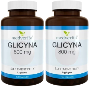 2 x Medverita Glicyna 800 mg 100 kapsułek - Sen Witalność Energia