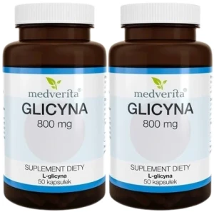 2 x Glicyna 800 mg L-glicyna Aminokwas 50 kapsułek, Medverita