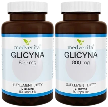 2 x Glicyna 800 mg L-glicyna Aminokwas 50 kapsułek, Medverita.webp