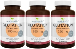 3 x Glutation zredukowany 250 mg 120 kapsułek, Medverita