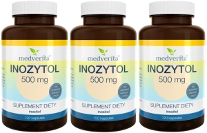 3 x Inozytol 500 mg 120 kapsułek, Medverita