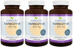 3 x Karnozyna 250 mg 120 kapsułek, Medverita