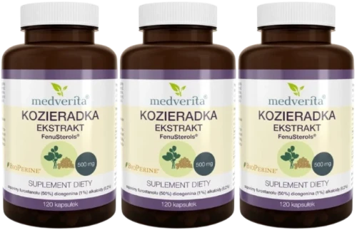 3 x Kozieradka FenuSterols ekstrakt 120 kapsułek, Medverita.webp