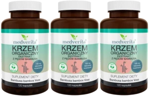 3 x Medverita Krzem Organiczny 100 mg 120 kapsułek - Stawy Skóra Włosy