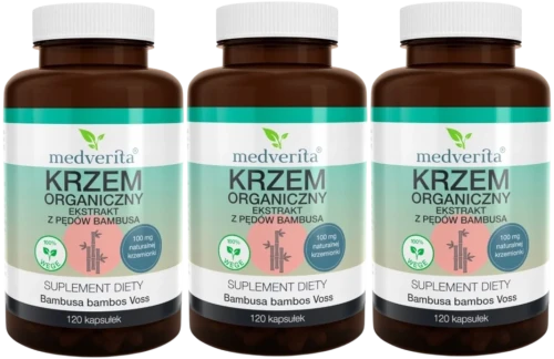 3 x Krzem organiczny 100 mg 120 kapsułek, Medverita.webp