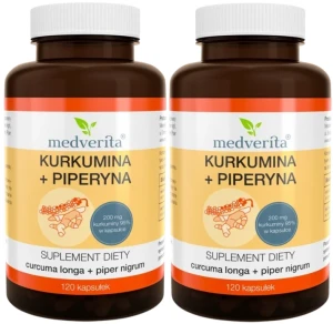 2 x Kurkumina + Piperyna 120 kapsułek, Medverita