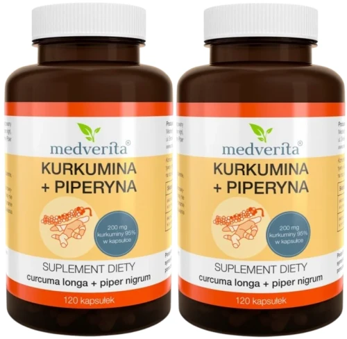 2 x Kurkumina + Piperyna 120 kapsułek, Medverita.webp