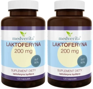 2 x Laktoferyna FORTE 200 mg 120 kapsułek, Medverita