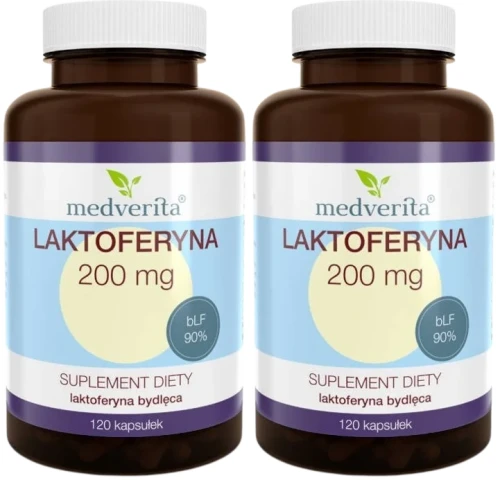 2 x Laktoferyna FORTE 200 mg 120 kapsułek, Medverita.webp