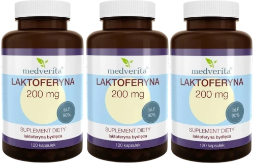 3 x Laktoferyna FORTE 200 mg 120 kapsułek, Medverita.webp