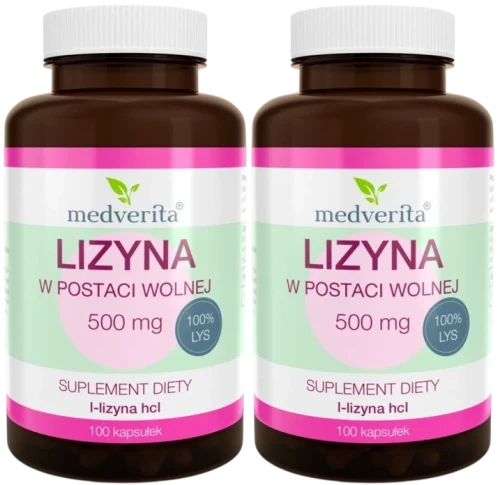 2 x Lizyna 500 mg 100 kapsułek, Medverita.webp