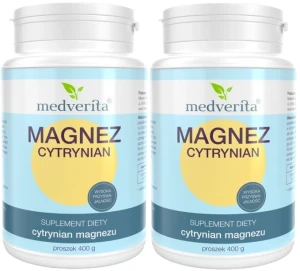2 x Magnez cytrynian 400 g proszek, Medverita
