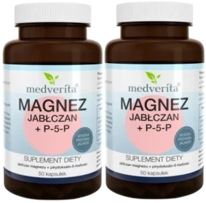 2 x Magnez jabłczan + P-5-P 50 kapsułek, Medverita