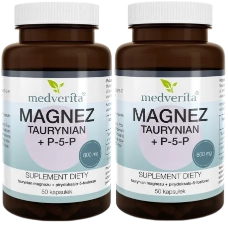 2 x Magnez Taurynian + P5P 50 kapsułek, Medverita.webp