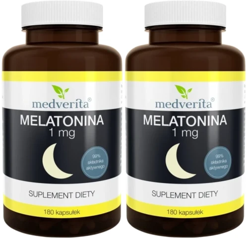 2 x Melatonina 1 mg Melatonin 180 kapsułek, Medverita.webp