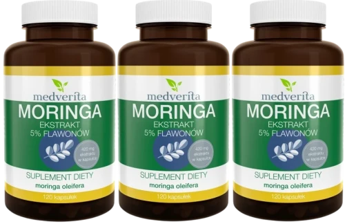 3 x Moringa 5% Flawonów 120 kapsułek, Medverita.webp