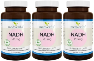 3 x NADH 20mg 60 kapsułek, Medverita