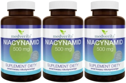3 x Niacynamid 500 mg 100 kapsułek, Medverita.webp