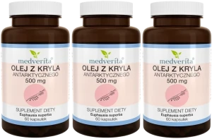 3 x Medverita Olej z Kryla Antarktycznego 120 kapsułek - Stawy Odporność Ciśnienie Krwi